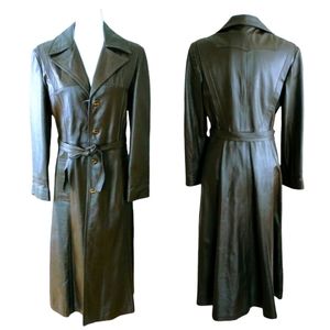 💥Offers Welcome💥 Brown Long Leather Women's Coat